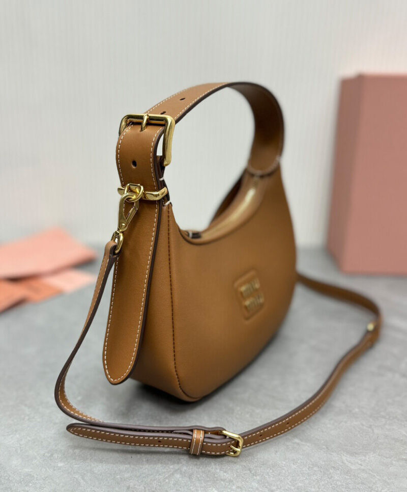 Miumiu Leather Hobo Bag 5BC161 Coffee